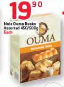Nola Ouma Rusks Assorted-450g / 500g Each