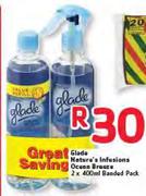 Glade Nature's Infusions Ocean Breeze-2X400ml Banded Pack