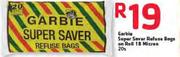 Garbie Super Saver Refuse Bags On Roll 18 Micren-20's