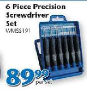Worksman 6 Piece Precision Screwdriver Set-WMSS191-Per Set