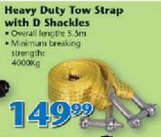 Heavy Duty Tow Strap With D Shackles