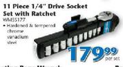 11 Piece 1/4" Drive Socket Set With Ratchet WMSS177-Per Set