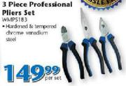 Worksman 3 Piece Precision Pliers Set-WMPS183-Per Set