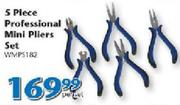 Worksman 5 Piece Professional Mini Pliers Set WMPS182-Per Set