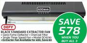 Defy 600mm Black Standard Extractor Fan DCH290