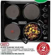Defy 592mm Black Slimline Solid Hob DHD330