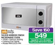 Muller & Haupt 20L Silver Mirror Finish Microwave Oven MM720CA-PM