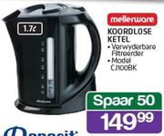 Mellerware 1.7L Koordlose Ketel CJ100BK
