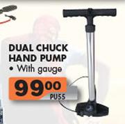Dual Chuck Hand Pump With Gauge