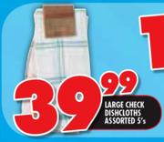 Large Check Dish Cloths Assorted-5's