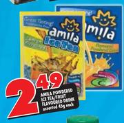 Amila Powdered Ice Tea/Fruit Flavoured Drink Assorted-45g Each