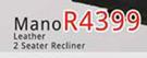 Mano Leather 2 Seater Recliner