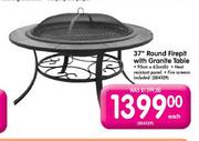 37" Round Firepit with Granite Table