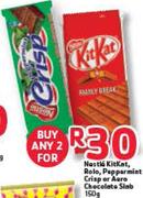 Nestle Kitkat,Rolo,Peppermint Crisp Or Aero Chocolate Slab-150g