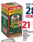Jungle Oats Original-1kg or Red Berry Flavour-750gm Each