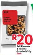 PnP Peanuts & Raisins-450gm Each