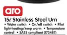 Aro Stainless Steel Urn-15Ltr