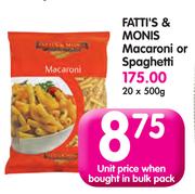Fatti's & Monis Macaroni Or Spaghetti-20 x 500g