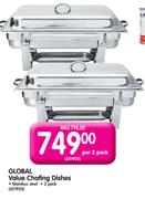 Global Value Chafing Dishes Per 2 Pack
