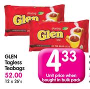 Glen Tagless Teabags-12 x 26's