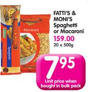 Fatti's & Moni's Spaghetti Or Macaroni - 20 X 500g
