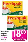 Freshpak Tagless Teabags-4 x 80's