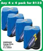 Energade Energy Drink(All Flavours)-4 x 330ml-4's