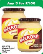 Melrose Cheese Spread(All Flavours)-3 x 400gm