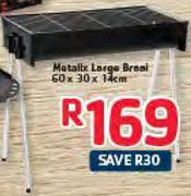 Metalix Large Braai 60x30x14Cm