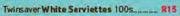 Twinsaver White Serviettes-100's