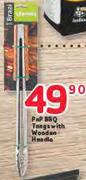 PnP BBQ Tongs With Wooden Handle