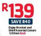Dejay Bracket And Shelf Assorted Colours-1200mm Each