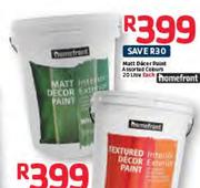 Homefront Matt Decor Paint Assorted Colours-20Ltr Each