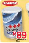 Plascon Crown Acrylic PVA-5Ltr