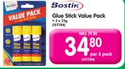 Bostik Glue Stick Value Pack Per 3 Pack