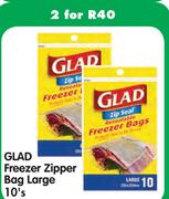 Glad Freezer Zipper Bag Large-2 x 10's