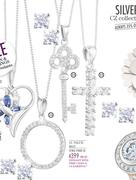 NWJ Silver CZ Pendant With Free Chain & CZ Earrings-Per Set