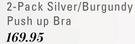 Shelley Lingerie 2 Pack Silver/Burgundy Push Up Bra