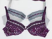 Shelley Lingerie 2 Pack Silver/Printed Push Up Bra
