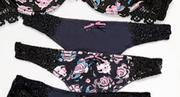 Shelley Lingerie 2 Pack Floral Satin Guipure Thong