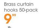 Brass Curtain Hooks-50 Pack