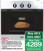 Defy 600SE Stainless Steel Eye Level/Undercounter Oven DBO452-596mm