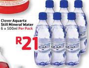 Clover Aquartz Still Mineral Water-6x500Ml Per Pack