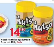 Nutso Peanut Soya Spread Assorted-400G Each
