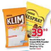Special Nestle Klim Full Cream Milk Powder 500gm sachet Or Nespray ...