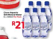 Clover Aquartz Still Mineral Water-6x500Ml Per Pack