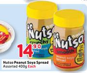 Nutso Peanut Soya Spread Assorted-400g Each
