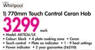 Whirlpool 770mm Touch Control Ceran Hob AKT836/LX
