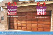 Single Garage Door Wood + Hardware