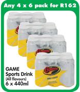 Game Sports Drink(All Flavours)-4's-6x440ml